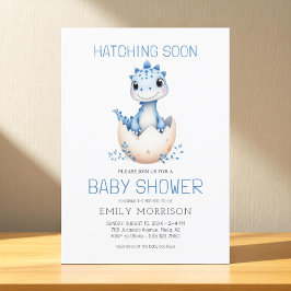 Dinosaur Blue Boy Hatching Soon Schattige Baby sho Kaart