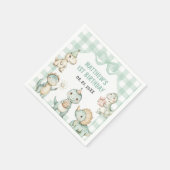 Dinosaur Blue Gingham 1e verjaardagsfeest Servet (Hoek)