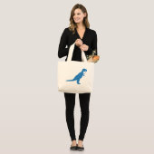 Dinosaur Blue Grote Tote Bag (Voorkant (model))