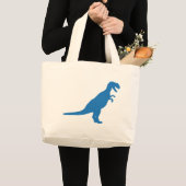 Dinosaur Blue Grote Tote Bag (Voorkant (product))