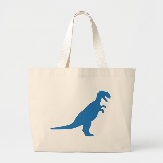 Dinosaur Blue Grote Tote Bag (Voorkant)