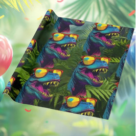 Dinosaur Blue Oerwoud T Rex Jurassic Cool Cadeaupapier