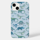 Dinosaur Blue Pattern Case-Mate iPhone Case (Achterkant)
