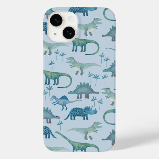 Dinosaur Blue Pattern Case-Mate iPhone Case (Achterkant)
