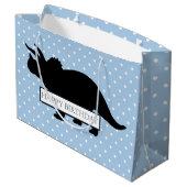 Dinosaur Blue Poker Pattern Large Boy Bag Groot Cadeauzakje (Achterkant Gekanteld)