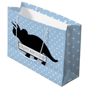 Dinosaur Blue Poker Pattern Large Boy Bag Groot Cadeauzakje