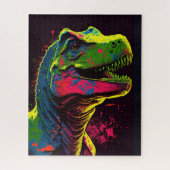 Dinosaur Blue T Rex roze en Green Kinder Poster Legpuzzel (Verticaal)