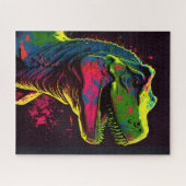 Dinosaur Blue T Rex roze en Green Kinder Poster Legpuzzel (Horizontaal)