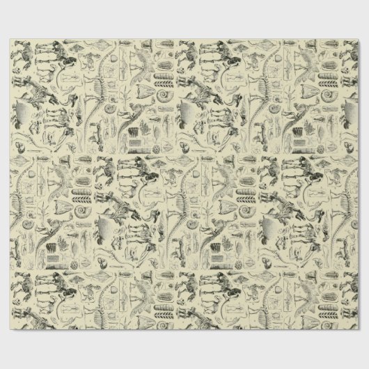 Dinosaur Bone Fossils Art Cadeaupapier (Vlak)