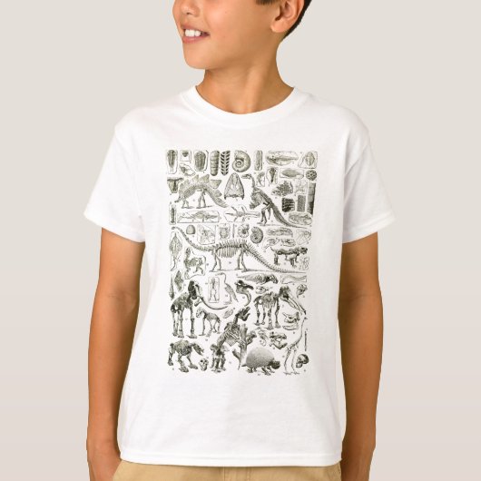  Dinosaur Bone Fossils Art T-shirt (Voorkant)