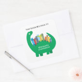 Dinosaur Bookplate Vierkante Sticker (Envelop)
