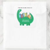 Dinosaur Bookplate Vierkante Sticker (Tas)