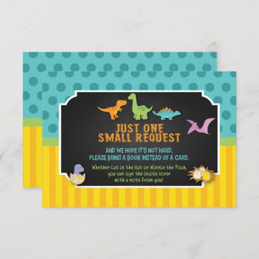 Dinosaur Books for Baby Card Informatiekaartje (Voorkant / Achterkant)