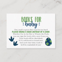 Dinosaur Books for Baby Invitation Insert Informatiekaartje