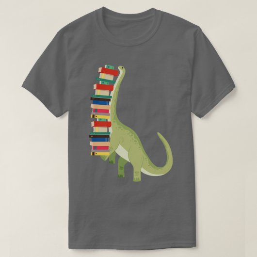 Dinosaur Books Reading T-shirt (Design voorkant)