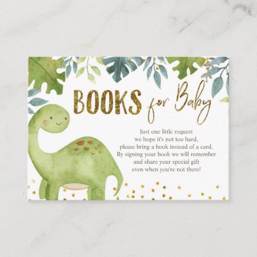 Dinosaur Books voor Baby Kaart (Voorkant)