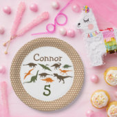 Dinosaur Bord, persoonlijk Papieren Bordje (Feest)