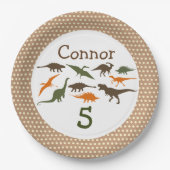 Dinosaur Bord, persoonlijk Papieren Bordje (Voorkant)