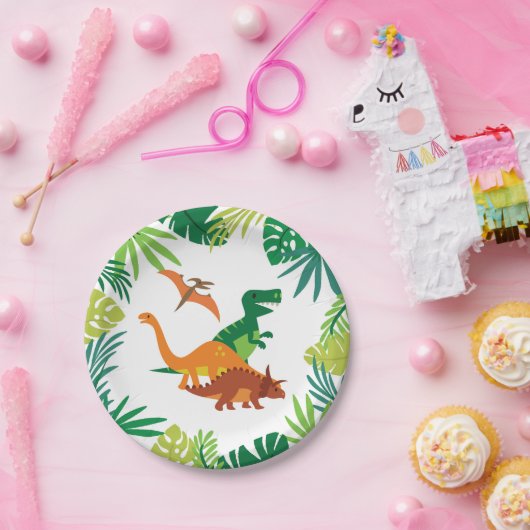 Dinosaur Borden Boy Papieren Bordje (Feest)