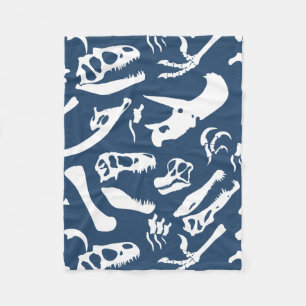 Dinosaur-Botten (blauw) Fleece Deken