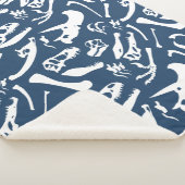 Dinosaur-Botten (blauw) Sherpa Deken (3/4)