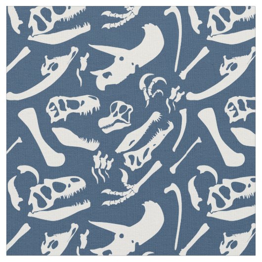Dinosaur-Botten (blauw) Stof (Close Up)