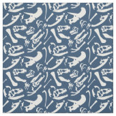 Dinosaur-Botten (blauw) Stof (Swatch)