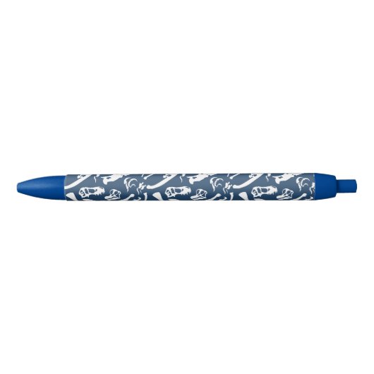 Dinosaur-Botten (blauw) Zwarte Inkt Pen (Voorkant)