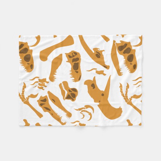 Dinosaur-Botten Fleece Deken (Voorkant (Horizontaal))