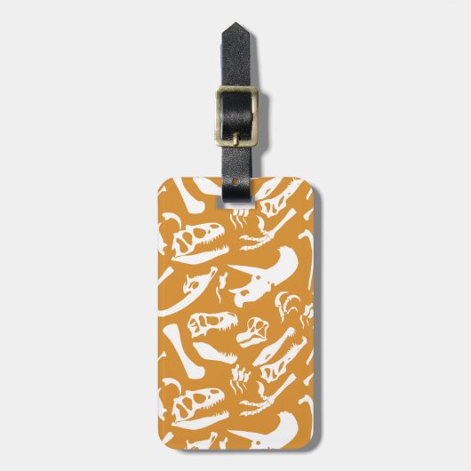 Dinosaur Botten (goud) Bagagelabel (Voorkant verticaal)