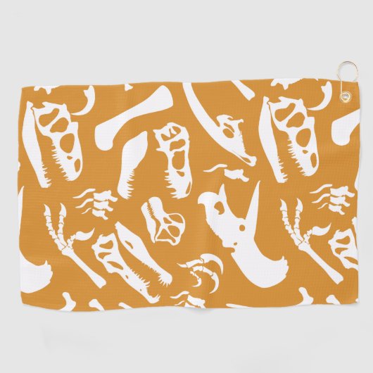 Dinosaur Botten (goud) Golfhanddoek (Horizontaal)