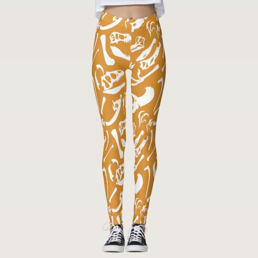 Dinosaur Botten (goud) Leggings (Voorkant)