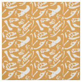 Dinosaur Botten (goud) Stof (Swatch)