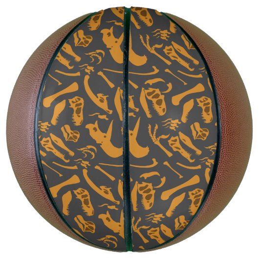 Dinosaur-Botten (grijs) Mini Basketbal (Verticaal)