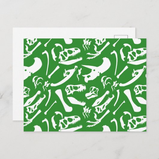 Dinosaur-Botten (groen) Briefkaart (Voorkant / Achterkant)
