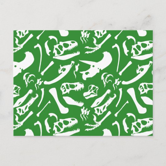 Dinosaur-Botten (groen) Briefkaart (Voorkant)