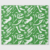 Dinosaur-Botten (groen) Cadeaupapier (Vlak)