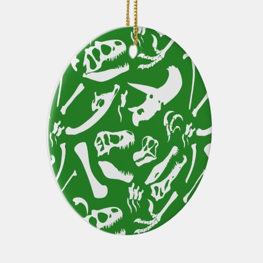 Dinosaur-Botten (groen) Keramisch Ornament (Rechts)