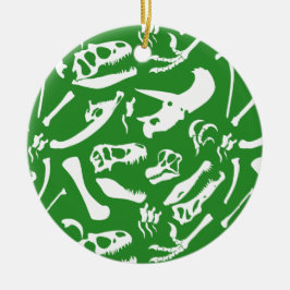 Dinosaur-Botten (groen) Keramisch Ornament