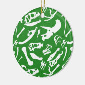 Dinosaur-Botten (groen) Keramisch Ornament (Links)