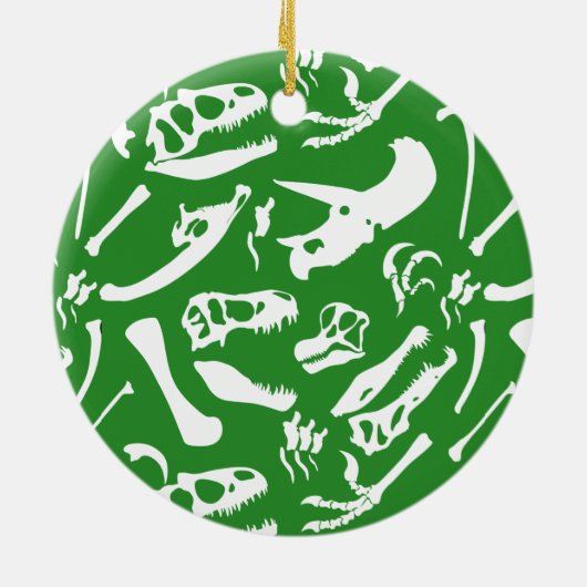 Dinosaur-Botten (groen) Keramisch Ornament (Achterkant)