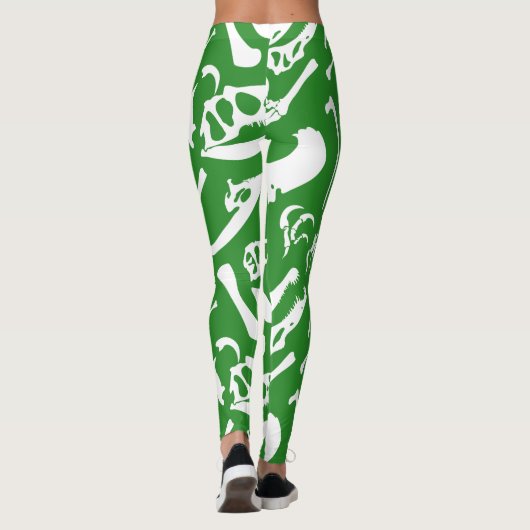Dinosaur-Botten (groen) Leggings (Achterkant)