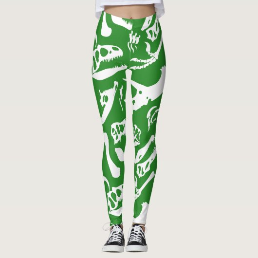 Dinosaur-Botten (groen) Leggings (Voorkant)