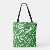Dinosaur-Botten (groen) Tote Bag (Achterkant)