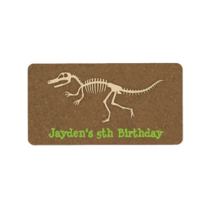 Dinosaur Botten Kinderen Birthday Persoonlijke par Etiket