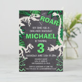 Dinosaur Botten Kinderen van Birthday Dino Trex Bo Kaart (Staand voorkant)