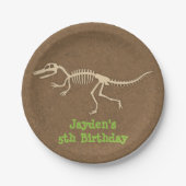 Dinosaur-Botten Kinderen van Birthday Papieren Bordje (Voorkant)