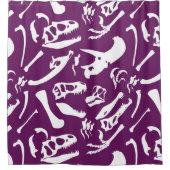 Dinosaur-Botten (Paars) Douchegordijn (Voorkant)