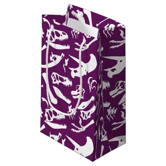 Dinosaur-Botten (Paars) Klein Cadeauzakje (Voorkant Gekanteld)