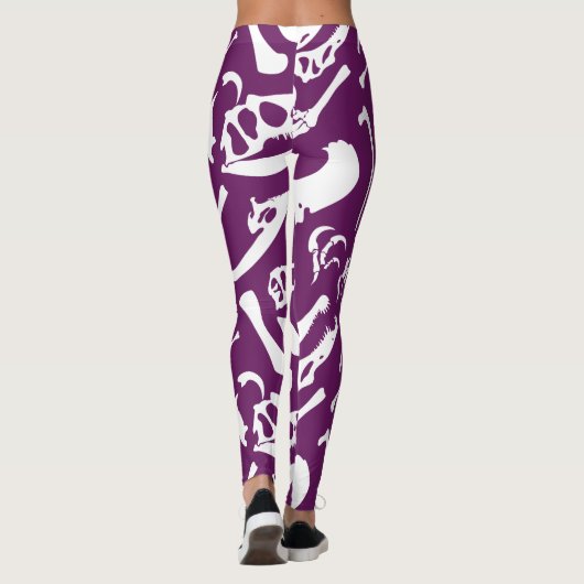 Dinosaur-Botten (Paars) Leggings (Achterkant)